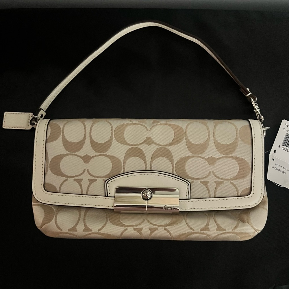 Coach Beige Signature Wristlet NWT